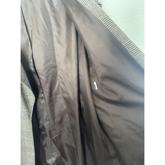 Banana Republic Brown Houndstooth Trench Coat Wrap Belt Pockets XL - Picture 6 of 7